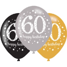 60 Happy Birthday 6 pcs balloon