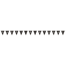 Happy Birthday streamer black/gold with add-on numbers