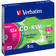 Verbatim CD-RW 12x 700 MB/80 min 5 kpl CD-RW -levy