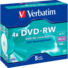 Verbatim DVD-RW 4x 4.7 GB/120 min 5 kpl DVD-RW levy