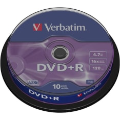 Verbatim DVD+R 4,7GB 16X 10kpl torni