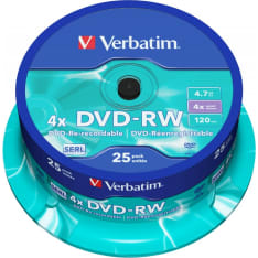 Verbatim DVD-RW 4x 4.7 GB/120 min 25 kpl DVD-RW levy