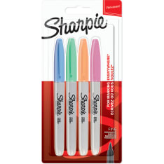 Sharpie Permanent Markers | Fine Point |Pastel Colours | 4 Count