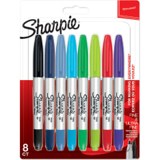 Sharpie Twin Tip Permanent Markers | Fine & Ultra-Fine Points | Assorted Colours | 8 Count