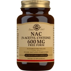Solgar® NAC N-Asetyyli L-Kysteiini 600 mg 60 kaps. ravintolisä