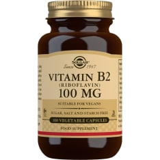 Solgar® B2-vitamiini 100 mg 100 kaps. ravintolisä