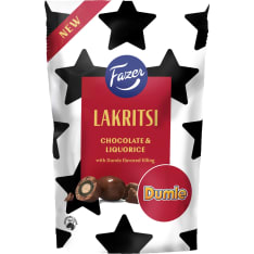 Fazer Lakritsi Choco Dumle 135 g karkkipussi