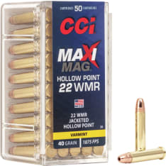 CCI 22WMR Hollow Point 2,6g 50kpl patruuna
