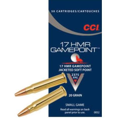 CCI 17 HMR 20gr Gamepoint 50 kpl patruuna