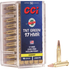CCI 17HMR TNT HP Green 50 kpl lyijytön pienoiskiväärinpatruuna