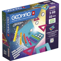 Geomag Glitter Panels Recycled 22-osainen magneettinen rakennussarja
