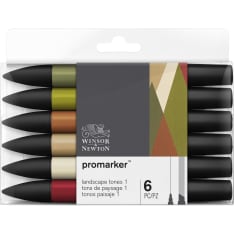 Winsor & Newton Promarker Landscape 6 värikynän setti