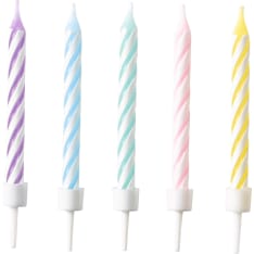 Pastel rainbow cake candles and holders