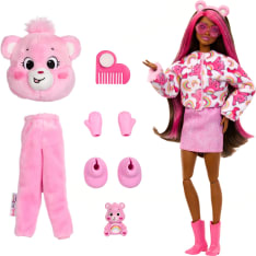 Barbie Cutie Reveal Care Bears Halinale pink doll