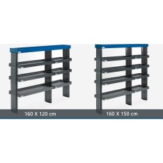 E-Flex 160x120cm 4 tason hyllykkö