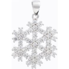 SK G87 zirk 20 mm silver snowflake pendant