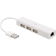 Deltaco USB2-LAN3 USB hub and network adapter