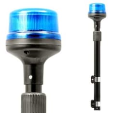 Axixtech 118x161mm 12-24V B16 blue LED flashing beacon with telescopic leg