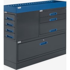 E-Flex 127x107cm päädystä aukeava hyllykkö ja laatikosto