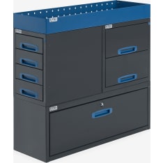 E-Flex 100x96cm päädystä aukeava hyllykkö ja laatikosto