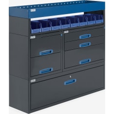 E-Flex 127x116cm hyllykkö ja laatikosto vetolaatikoilla