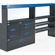 E-Flex 254x144cm hyllykkö ja laatikosto vetolaatikoilla
