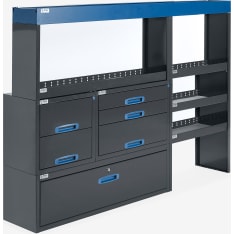 E-Flex 205x144cm hyllykkö ja laatikosto vetolaatikoilla