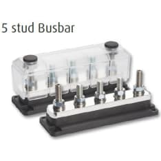 WhisperPower kytkentäkisko 5 x m10 50v/600a läpinäkyvä suojakansi