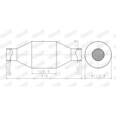 Walker 65200 Round. ID 45 universal model catalytic converter
