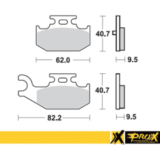 ProX YXR660 Rhino '04-06 (Left) + YFM700R Rap brake pad kit rear
