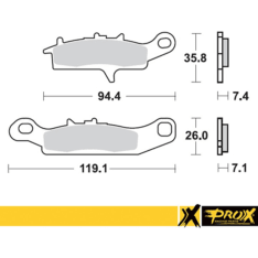 ProX KFX450R (Left) + KVF650 Brute Force front brake pad set
