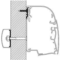 Thule OM 309855-1 Markiisin asennuskisko 4,50 m, 1 kpl