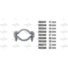 Fenno X93249 exhaust pipe clamp