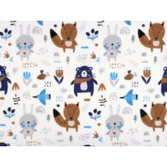 Forest animals 160 cm flannel fabric