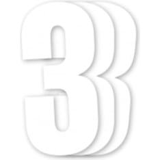 Blackbird kilpanumerot valkoinen 3kpl/srj 13x7cm #3