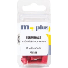M+ punainen 4mm 10kpl pyöröliitin
