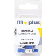 M+ tile plug 6.35x0.8mm male blue 10 pcs