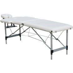 Pohjolan Urheilutarvike Premium 195x70cm valkoinen taitettava hierontapöytä