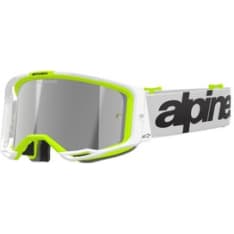 Alpinestars Ajolasit Vision 8 WORDMARK Valkoinen/Keltainen Fluo Hopea peili