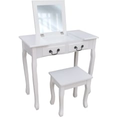 Pohjola Indoor Makeup Table with Mirror AVIVA, 80 x 40 x 111 cm, White