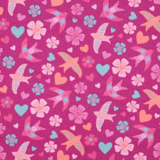 Birds 143 cm flannel fabric