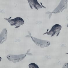 Whales 133 cm waffle weave