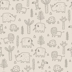 Animals 150 cm ribbed stretch terry fabric