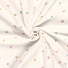 Hearts 130 cm double gauze
