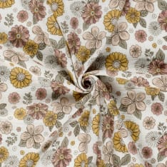 Flowers 130 cm double gauze