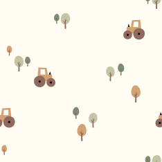 Tractors 145 cm cotton poplin fabric