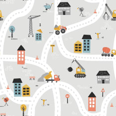 Buildings 145 cm cotton poplin fabric