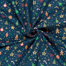 Kuusenkoristeet 145 cm puuvillapopliinikangas