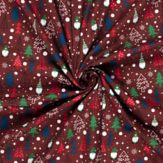 Joulupuut 145 cm puuvillapopliinikangas