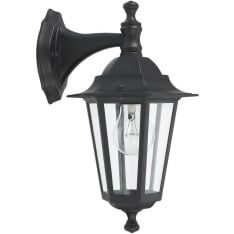 Lantern light with 6- glass, E27, black, top-mounted